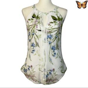 Le Chateau Floral Lace And Knit Halter Top Size Xxs
